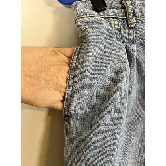 Vintage High Waisted Cuffed Denim 31 Blue Shorts 90s Mom Twee Cowgirl Western - Picture 14 of 15